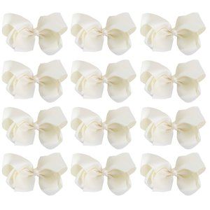 12pc Baby Girls Teens Women Solid 6" Hair Bows